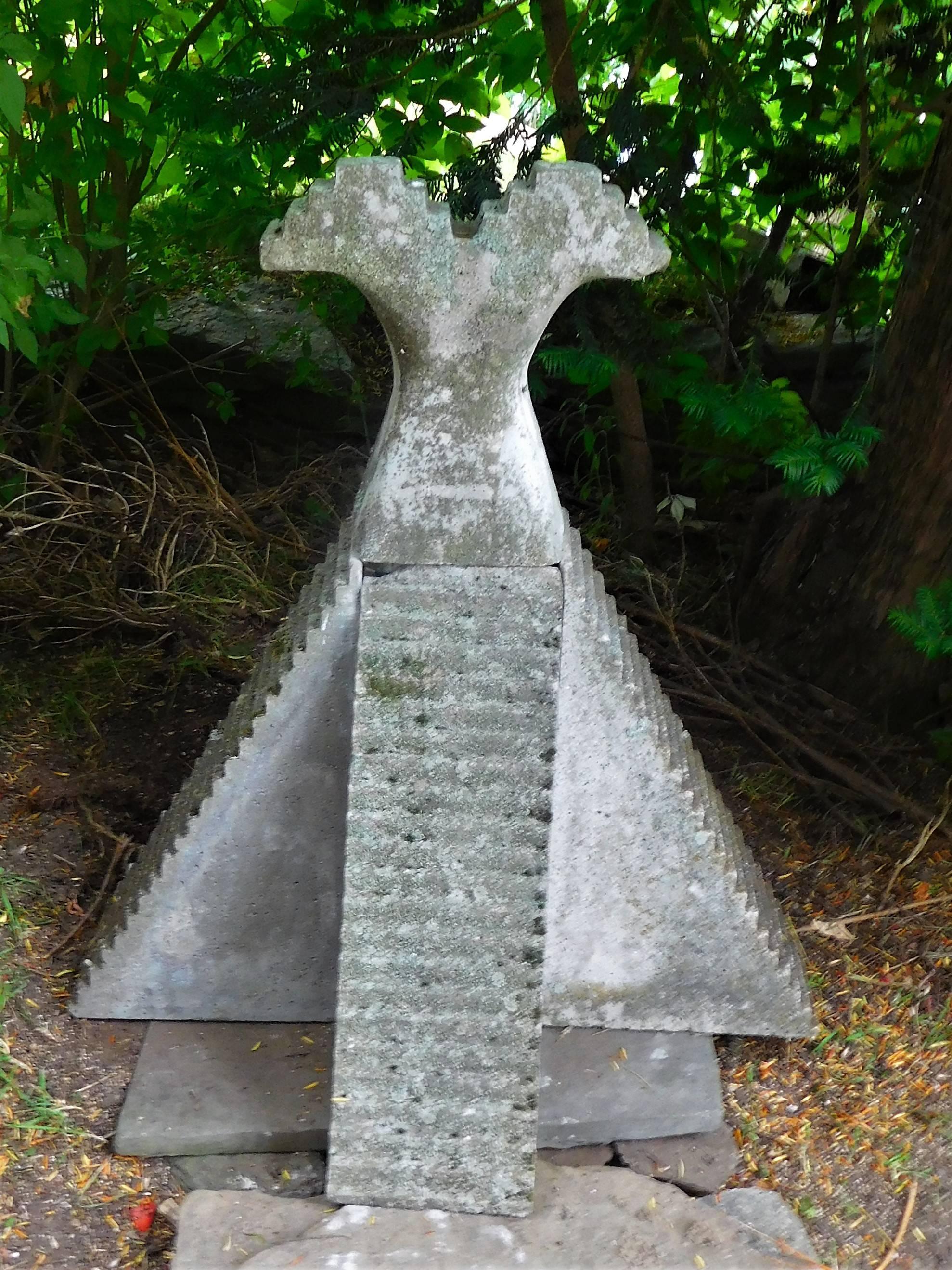 Ziggurat Dress, Postmodern Cement Sculpture by Leslie Fry, Vermont Artist In Good Condition For Sale In Quechee, VT