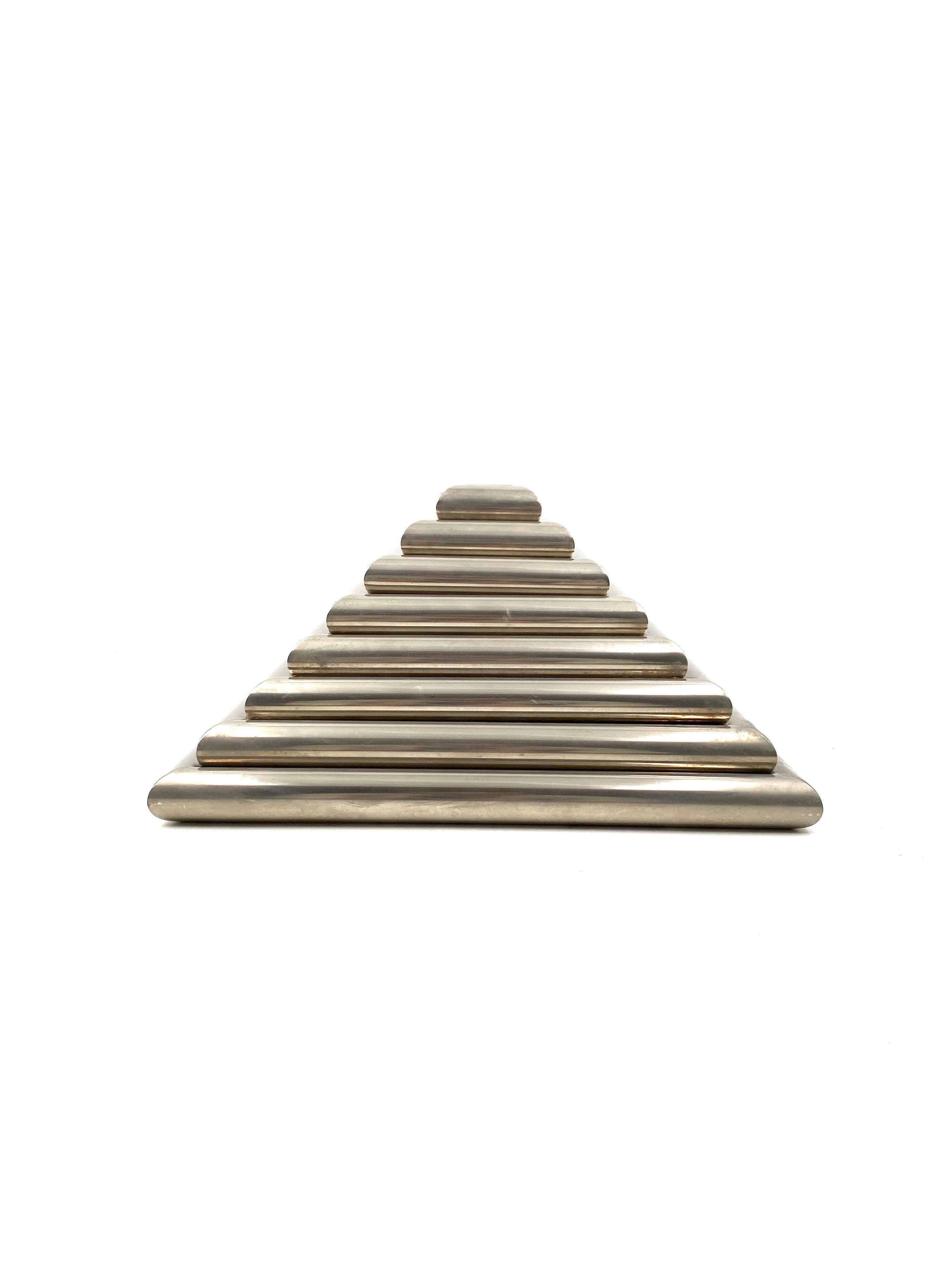 Ziggurat-Shaped Stacked Trays / Vide Poche Sculpture, Italy, 1970s 7