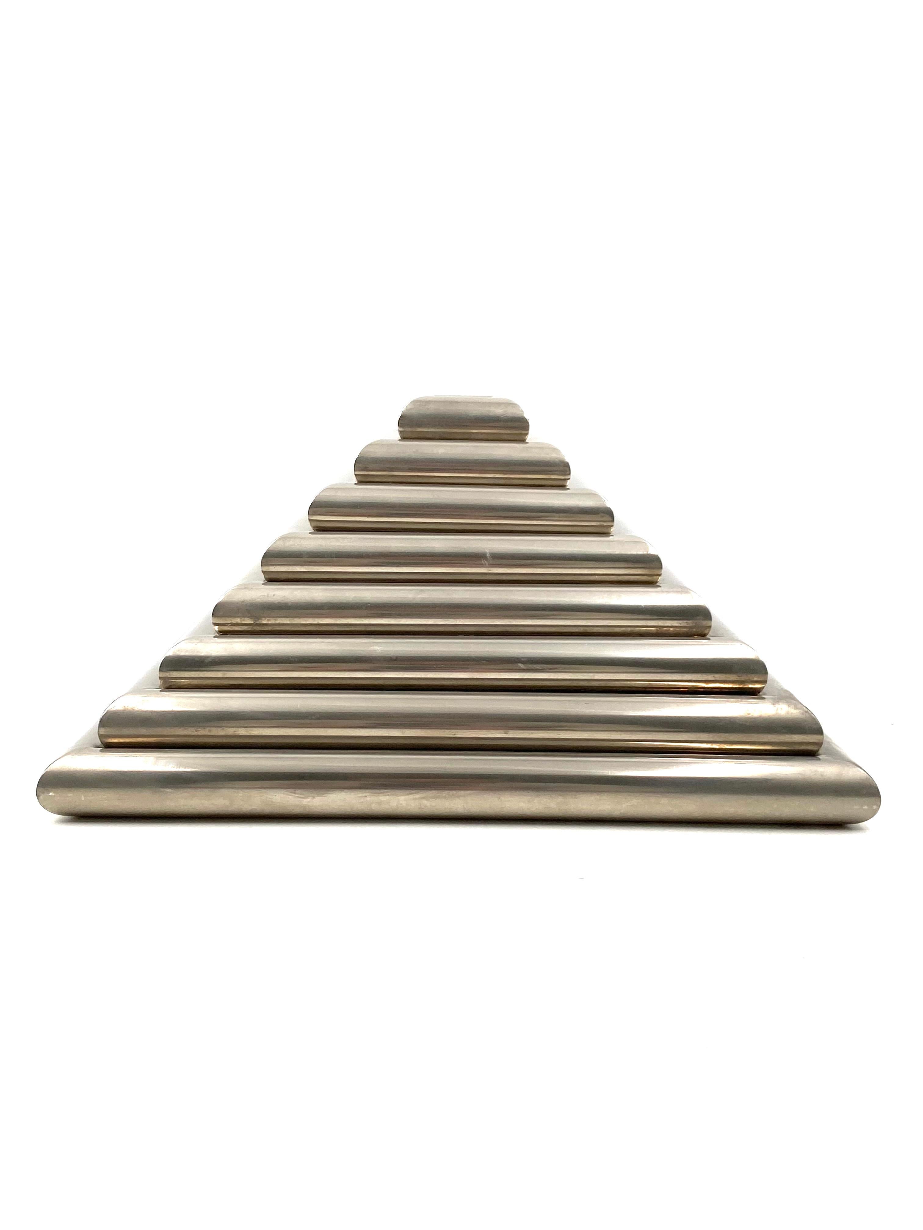 Ziggurat-Shaped Stacked Trays / Vide Poche Sculpture, Italy, 1970s 8