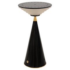 "Ziggurat" Table Lamp Signed Stilnovo, Metal, Brass, Murano Glass, Italy 1980s