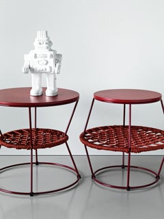 Ziggy Barrel Coffee Table in Glossy Gray & Melange White Black by Emilio Nanni