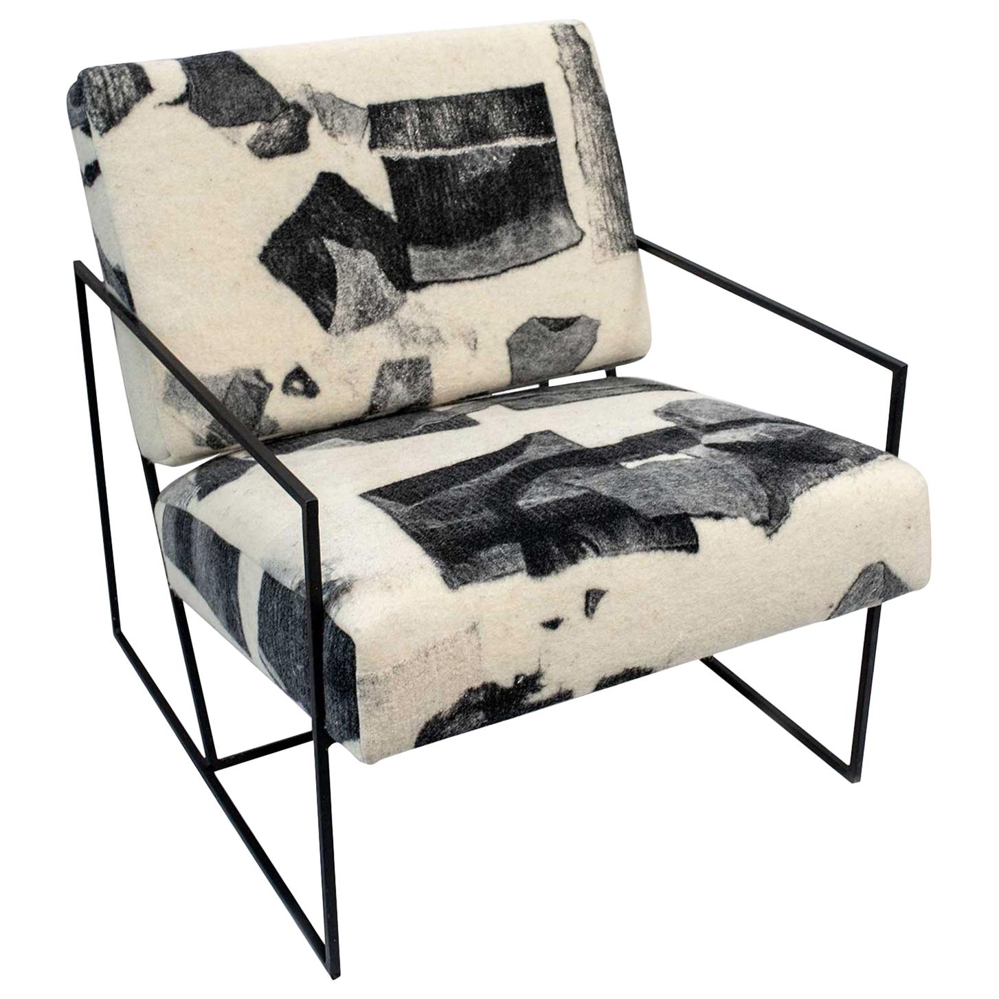 Ziggy Chair by JG Switzer in Tahoe Felted Wool Fabric In New Condition For Sale In Sebastopol, CA