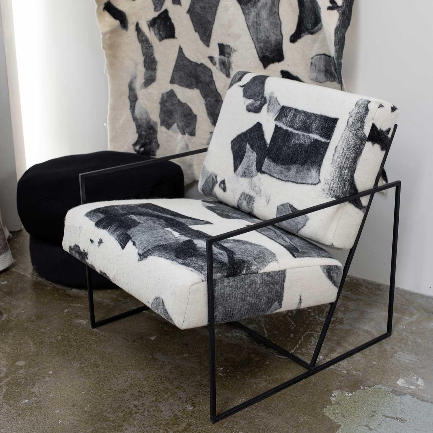 Ziggy Chair by JG Switzer in Tahoe Felted Wool Fabric For Sale 1
