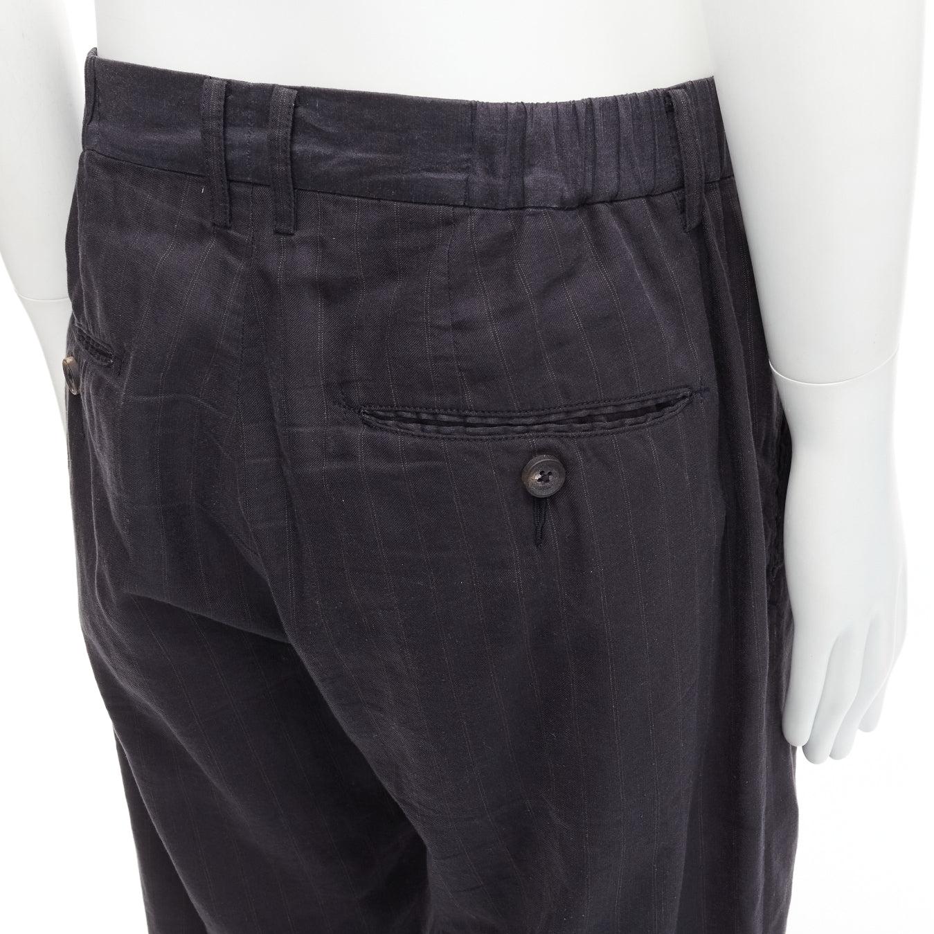 ZIGGY CHEN 2018 grey pinstripes linen ramie cotton tapered cropped pants FR46 S
Reference: CNLE/A00283
Brand: Ziggy Chen
Collection: 2018
Material: Linen, Cotton, Ramie
Color: Grey, Navy
Pattern: Pinstriped
Closure: Zip Fly
Extra Details: