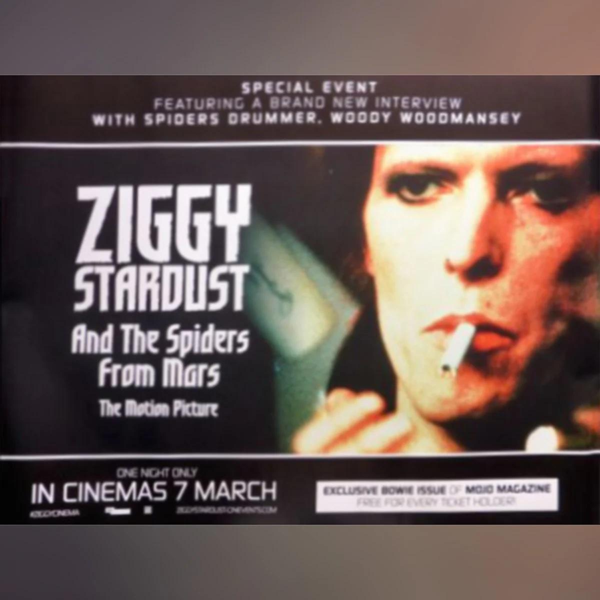Ziggy Stardust And The Spiders From Mars (2017R)
Original British Quad (30 X 40 Inches)

Documentarian D.A. Pennebaker focuses his lens on a 1973 concert by David Bowie, who performs under the moniker Ziggy Stardust with his glam-rock backing band,