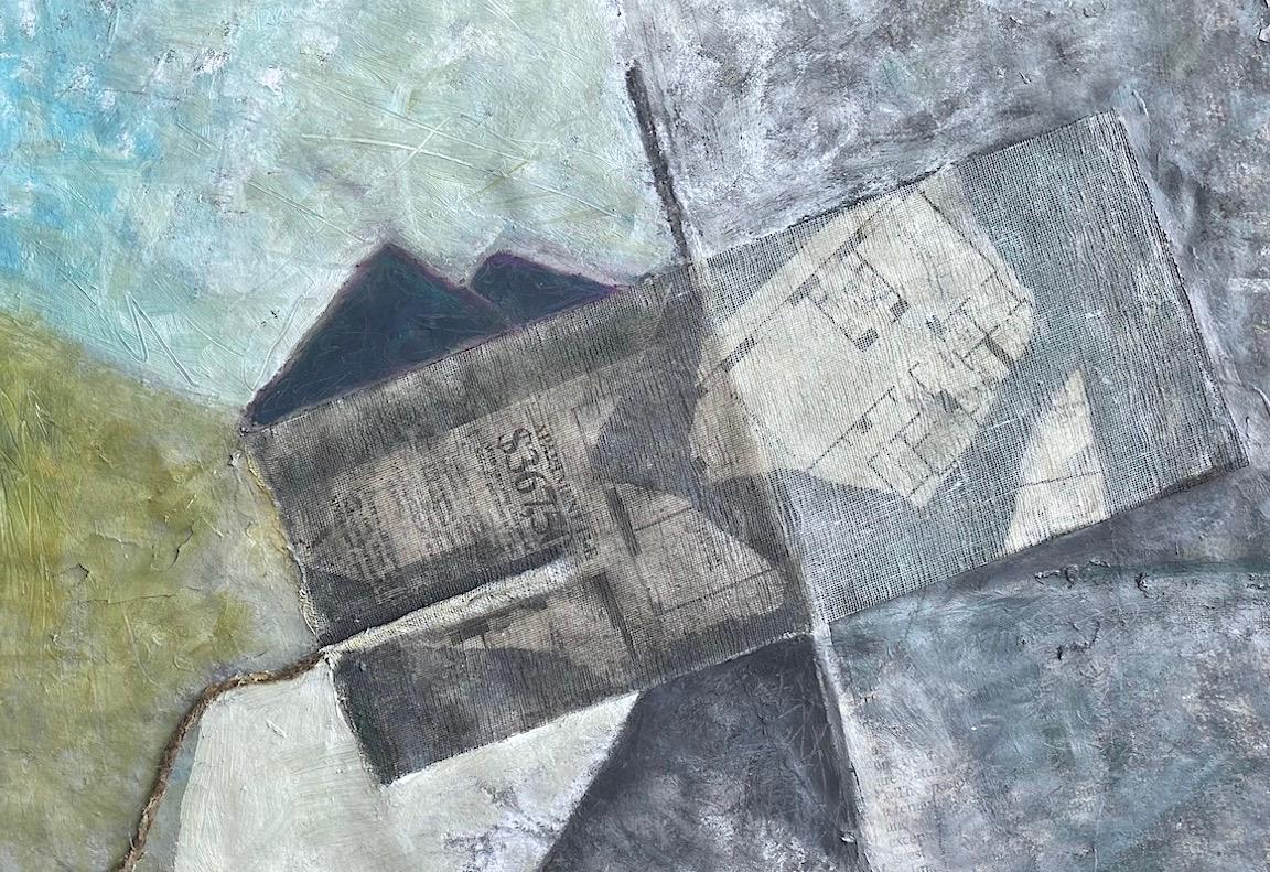 APARTMENT FOR SALE:15-E, Abstract Mixed Media 3-D Collage, Real Estate Listing - Painting by Zigi Ben-Haim