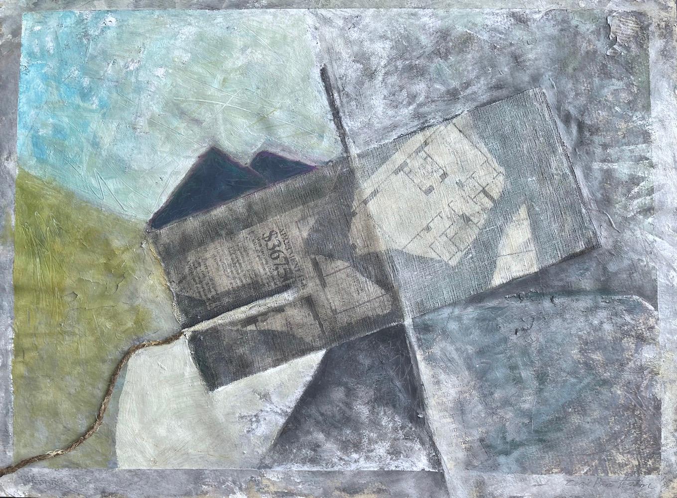 Zigi Ben-Haim Abstract Painting - APARTMENT FOR SALE:15-E, Abstract Mixed Media 3-D Collage, Real Estate Listing