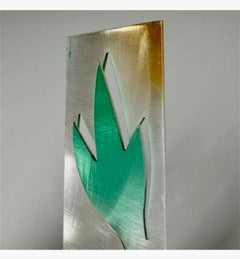 Israeli Contemporary Abstract Geometric Painted Pierced Sculpture Zigi Ben Haim