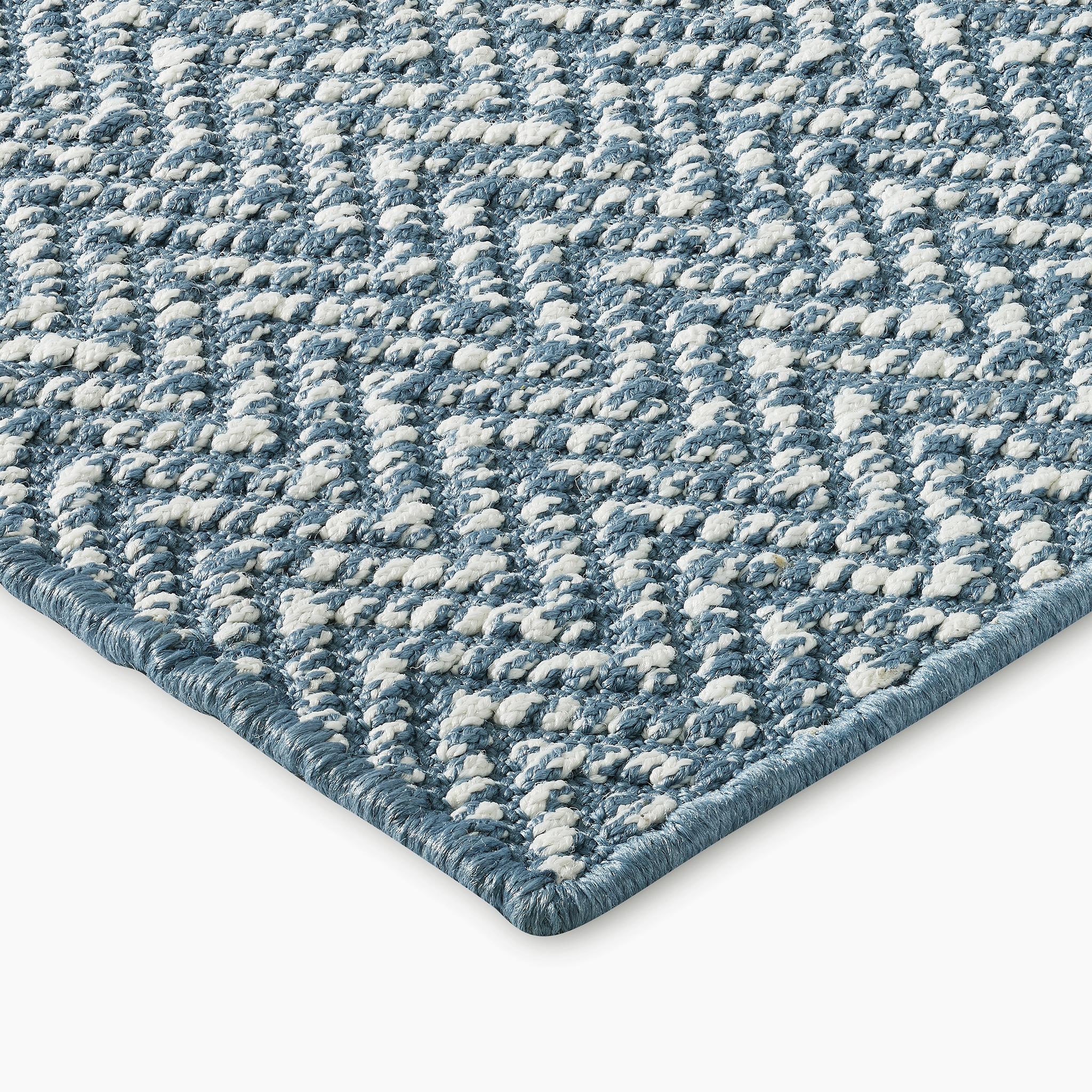 Zigra 6x9ft blau 100% polypropylen vintage chevron design luxus teppich handgewebt (Polyester) im Angebot