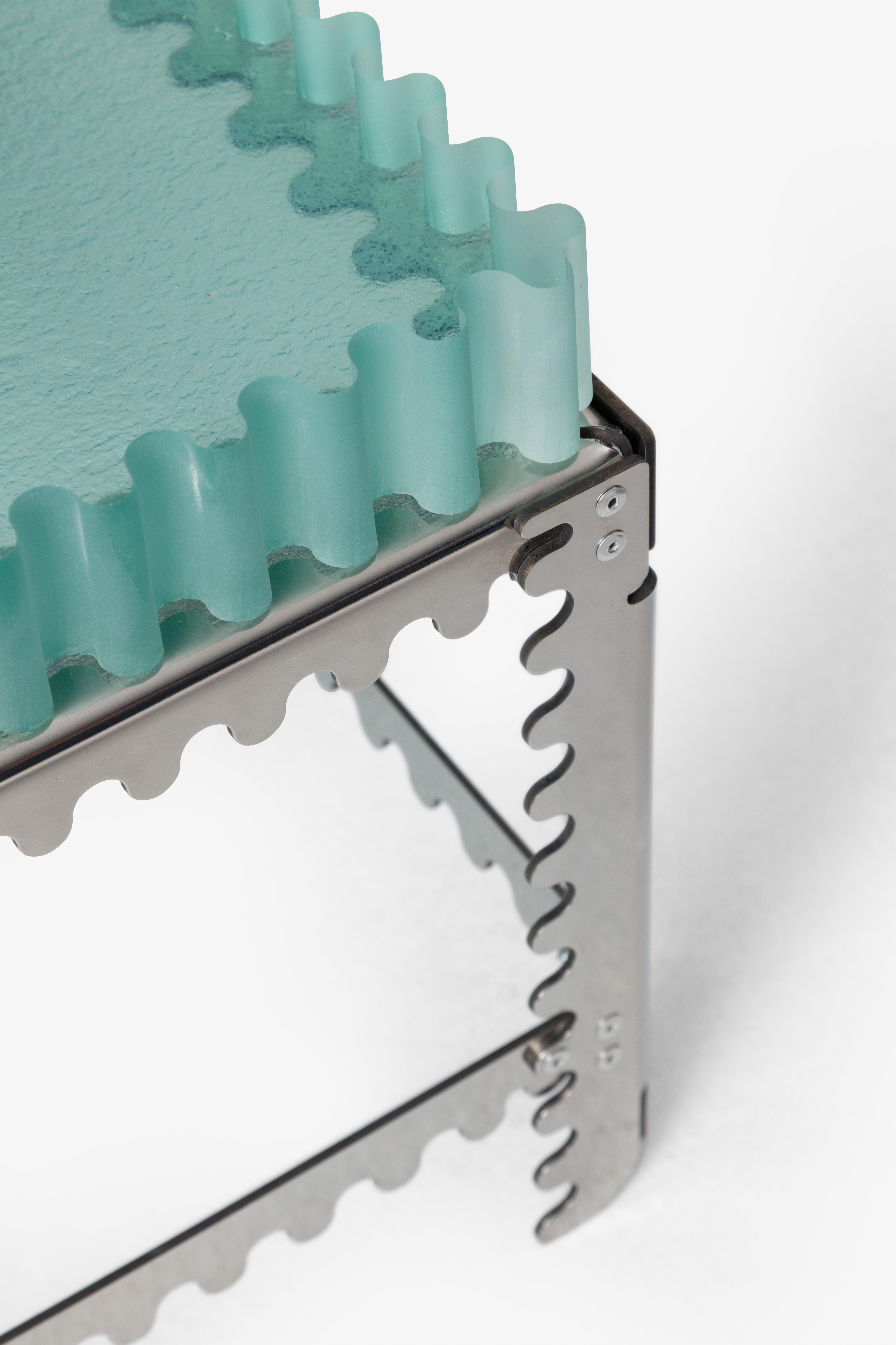 Brazilian Zigue-Vague Rectangular Side Table (Low) For Sale