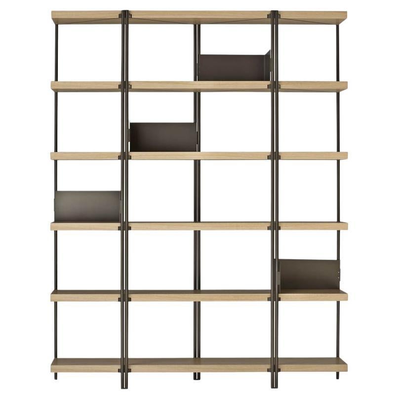 Bibliothèques Zigzag H201 en chêne bronze (non serre-livres) par Driade