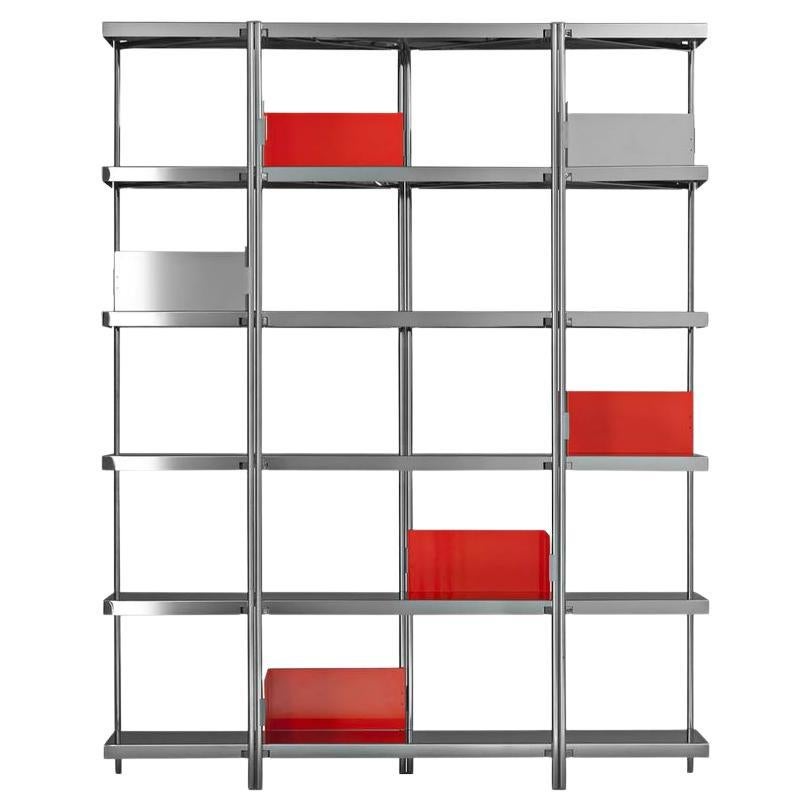 Zigzag Bookshelves H201 Steel, 'Not Contain Bookends', by Driade For Sale