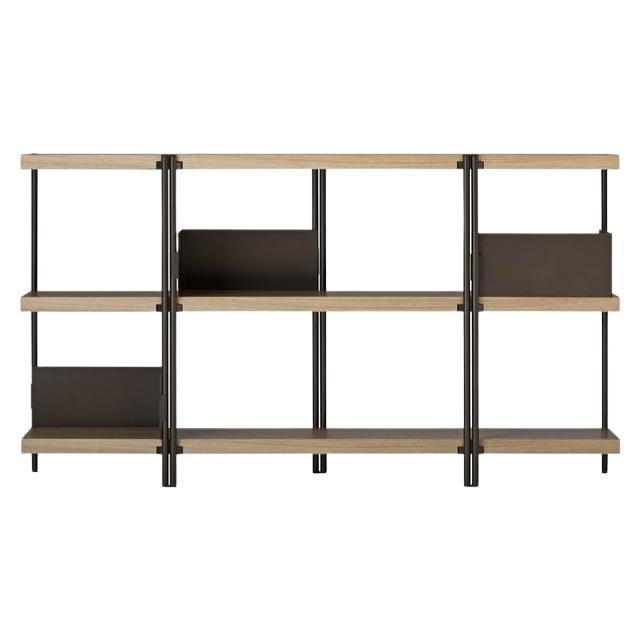 Bibliothèques Zigzag H88 en chêne bronze (non serre-livres) par Driade