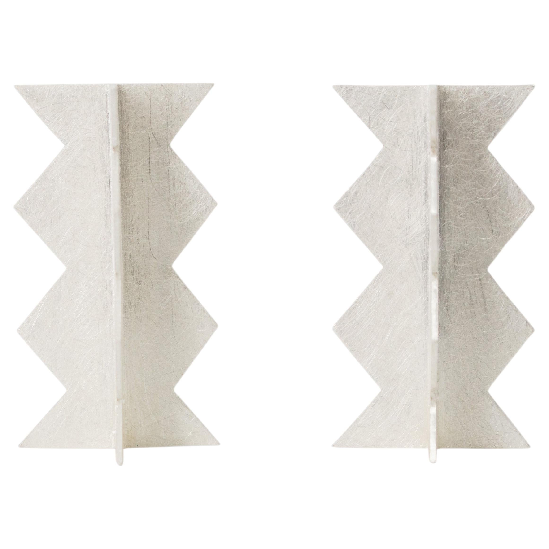 Zigzag Earrings in Sterling Silver 925 by Alejandra Campos Taylor