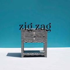 Zig Zag Black Nightstand