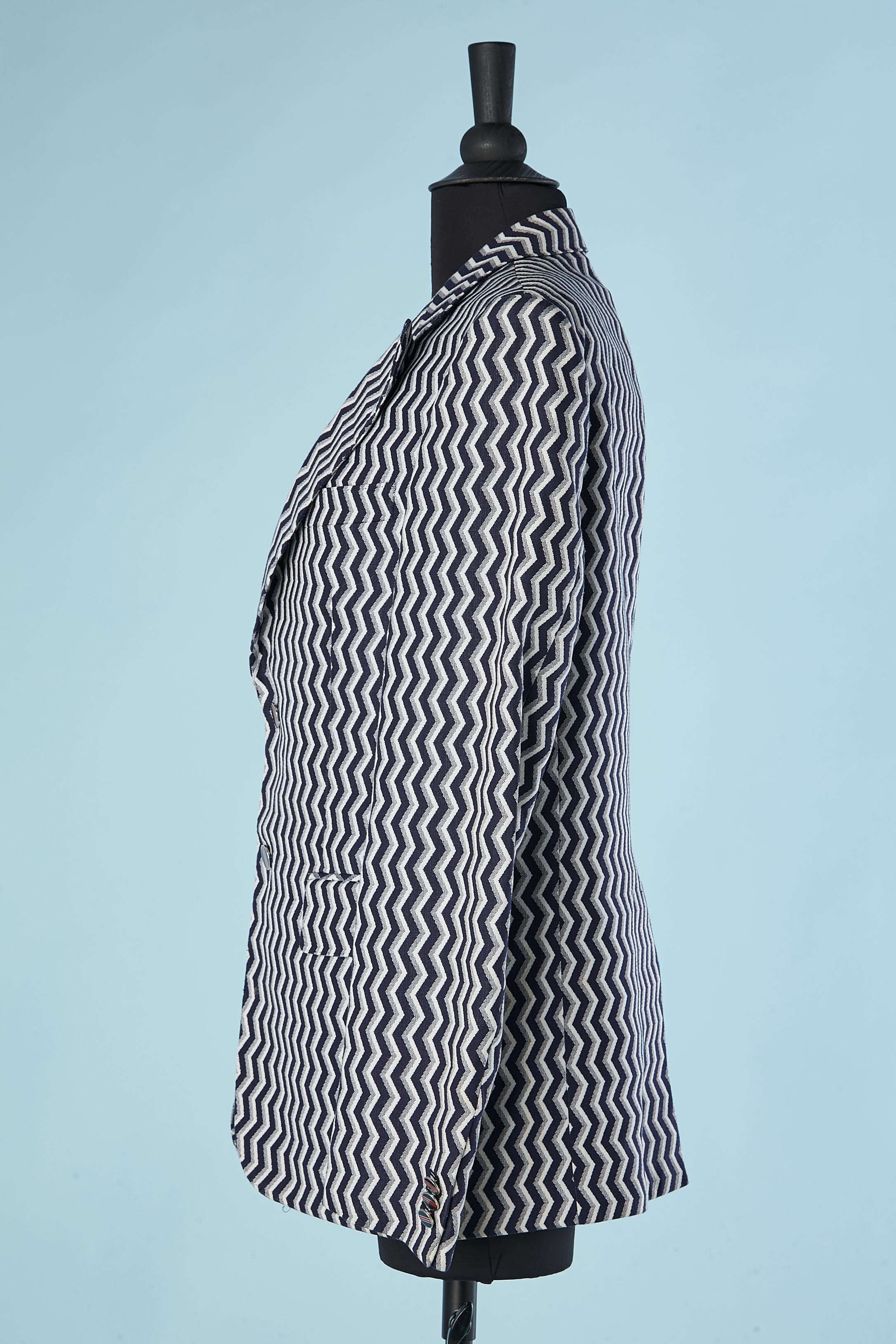 Veste en jacquard à motif zigzag pour homme avec doublure de marque Fendi Excellent état - En vente à Saint-Ouen-Sur-Seine, FR