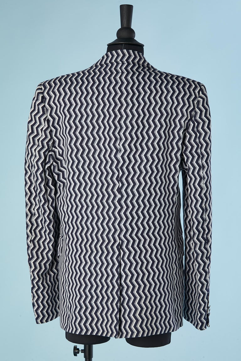 Zigzag jacquard pattern Men jacket with branded lining Fendi  For Sale 2