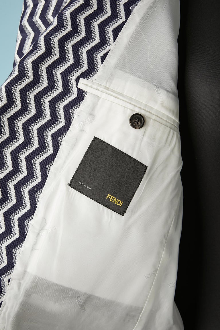 Zigzag jacquard pattern Men jacket with branded lining Fendi  For Sale 3