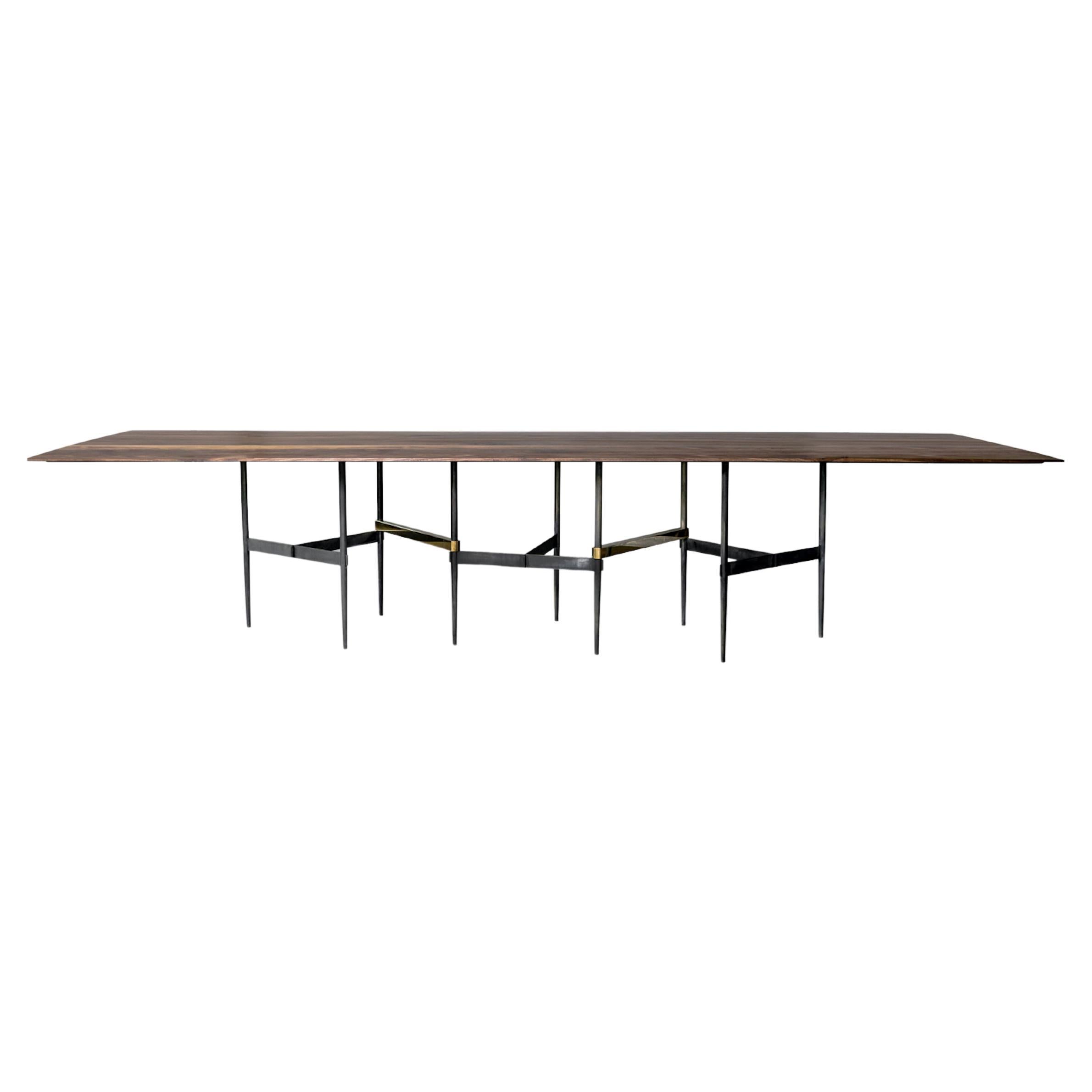 Zigzag Walnut Dining Table by Atra For Sale