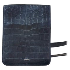 Zilli Black Alligator Messenger Bag