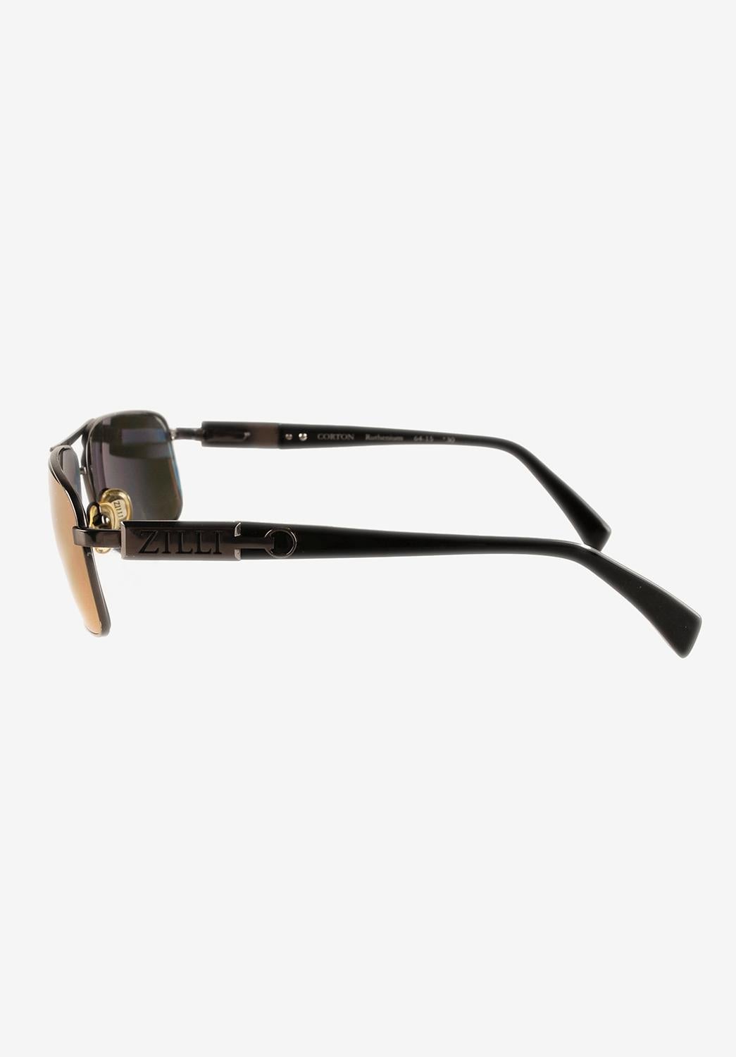 Zilli Corton Ruthenium Mirrored Lenses Men Titanium Sunglasses In Excellent Condition For Sale In Kaunas, LT
