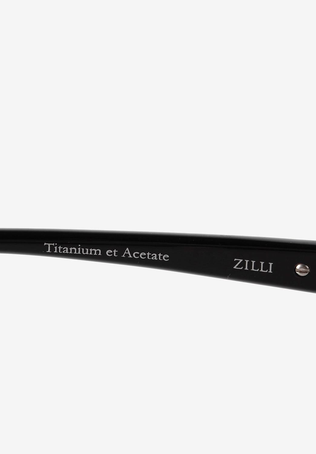 Zilli Corton Ruthenium Lenses Mirrored Men Titanium Sunglasses Excellent état - En vente à Kaunas, LT