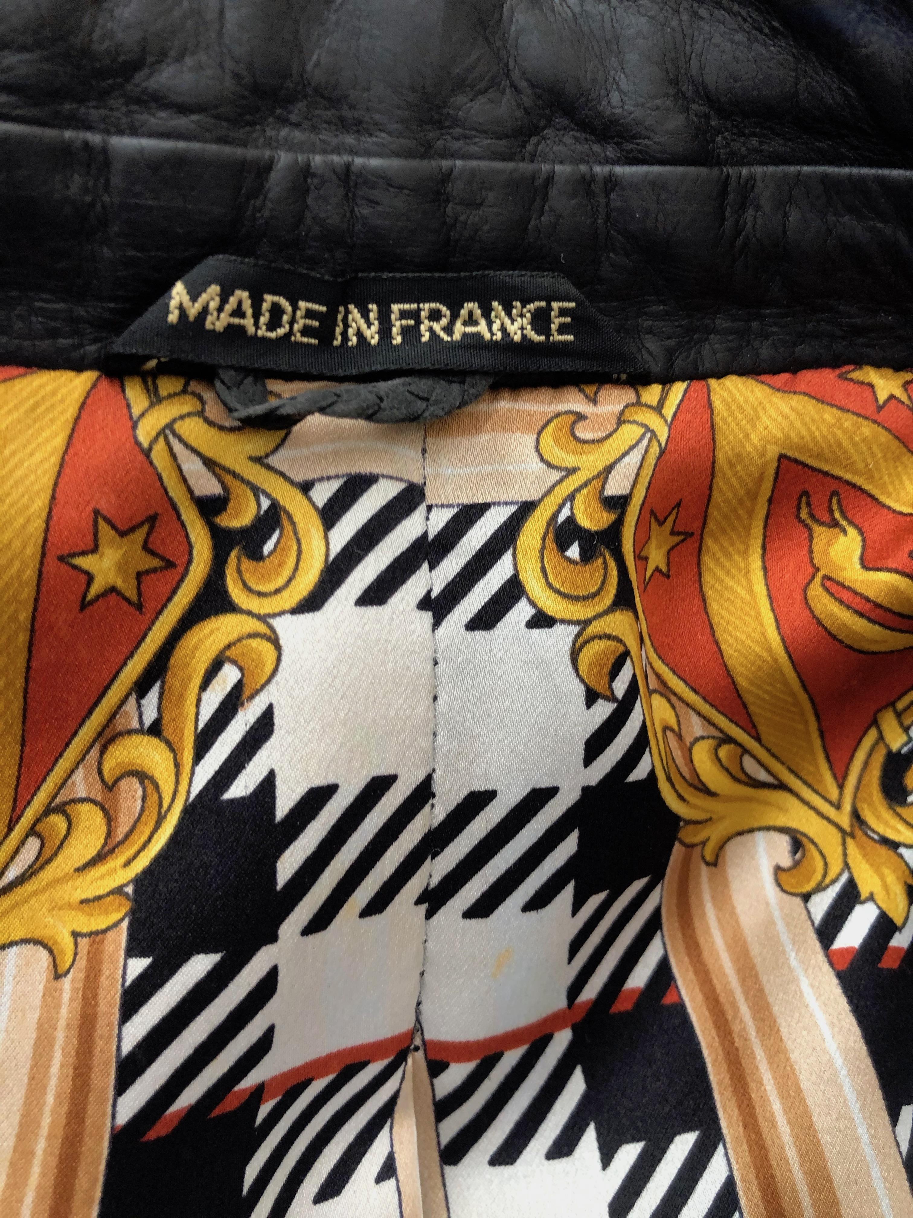 Zilli France for Harrods London Scarf Silk Lined Lambskin Zip Front Jacket.

