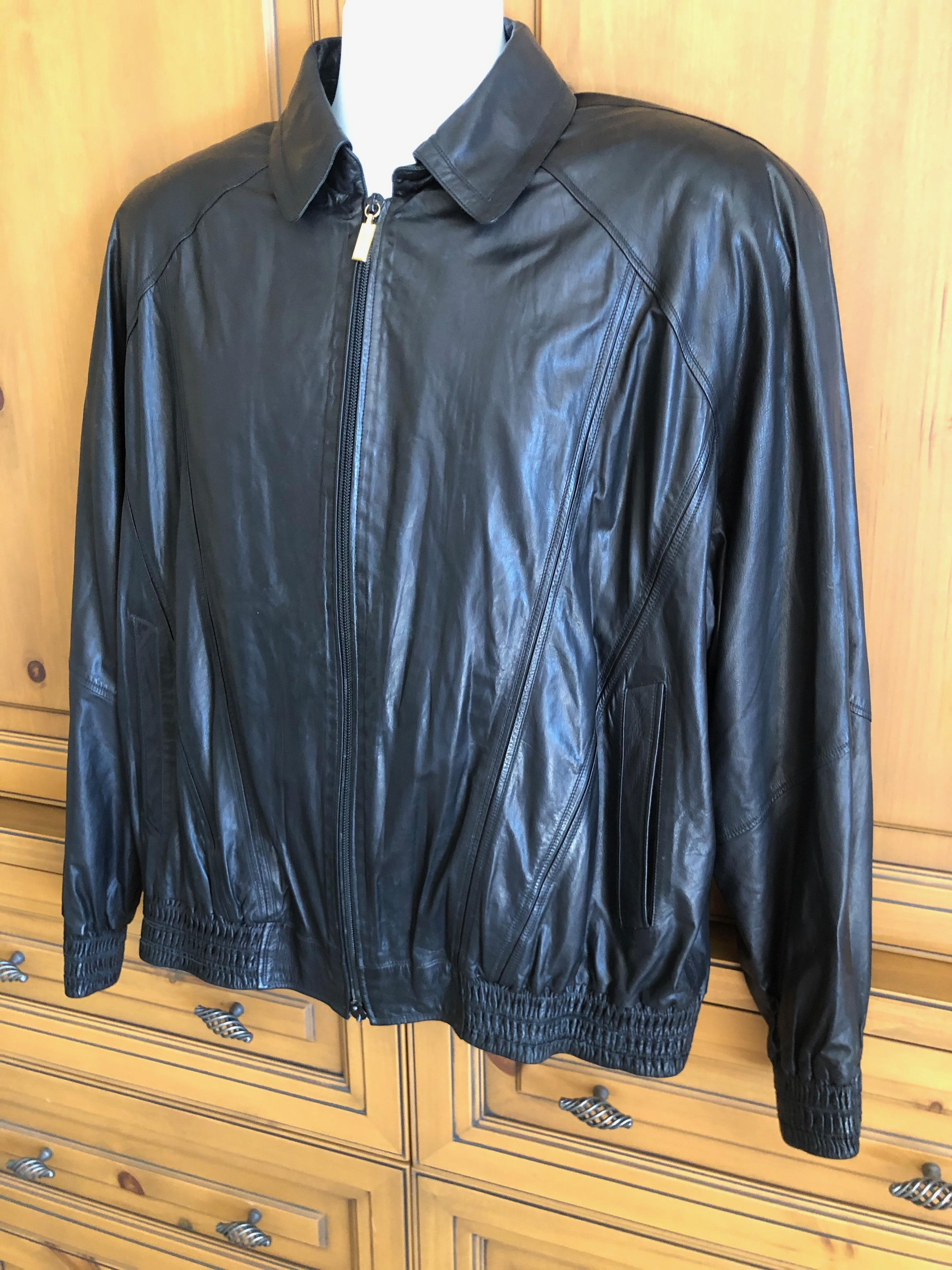 Women's or Men's Zilli France for Harrods London Scarf Silk Lined Lambskin Zip Front Jacket For Sale