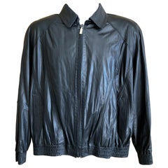Zilli France for Harrods London Scarf Silk Lined Lambskin Zip Front Jacket