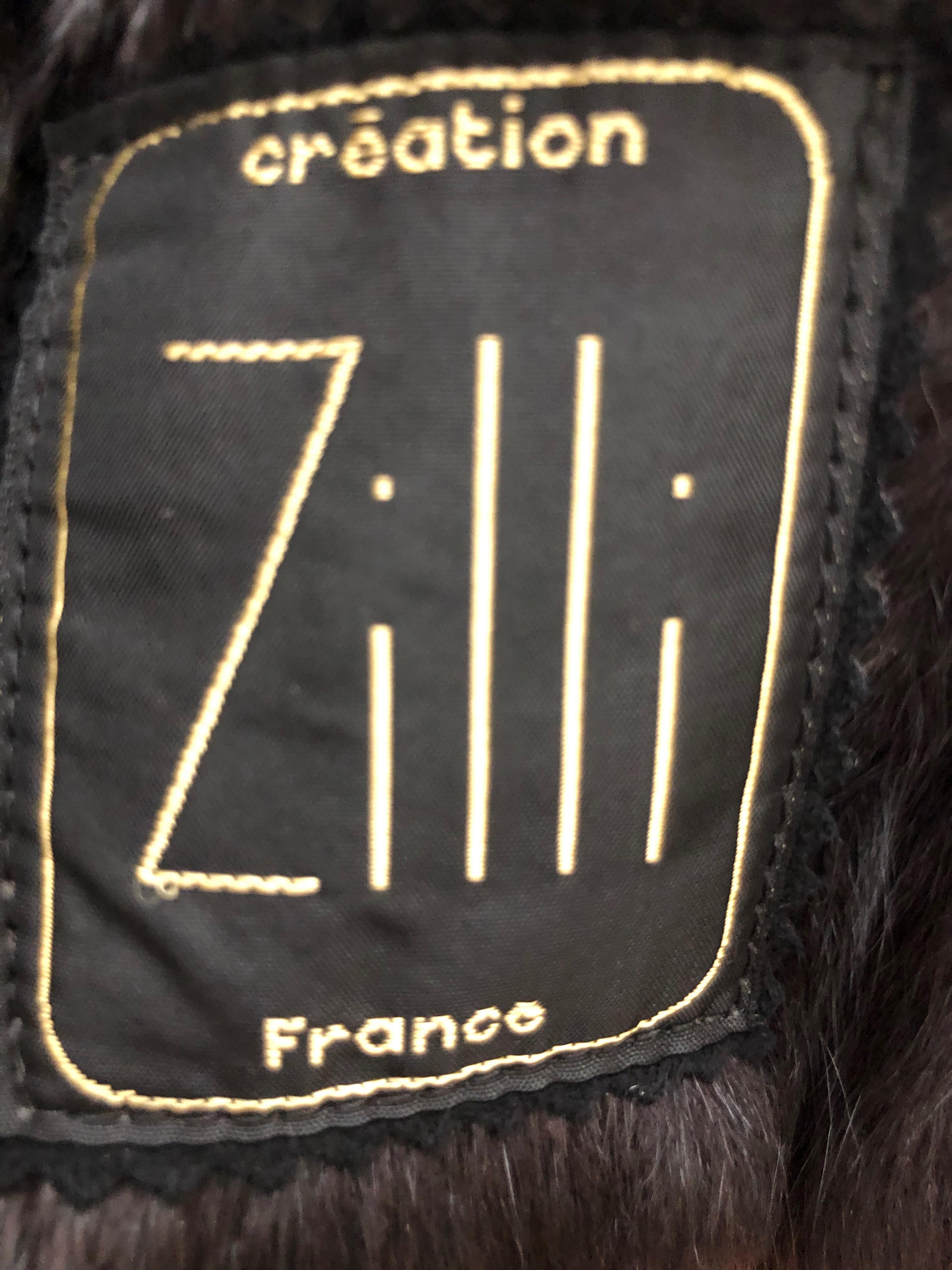 Zilli France Fur Lined Black Suede Toggle Coat with Wide Fox Collar For Sale 4