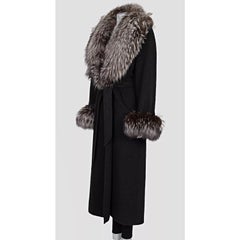 Zilli Grey Coat with Detachable faux Fur Trim - Size L