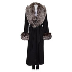 Zilli Grey Coat with Detachable faux Fur Trim - Size L