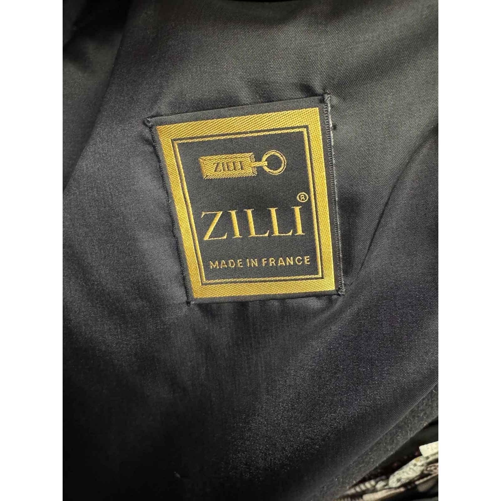 Zilli Grey Coat with Detachable Fur Trim - Size L Pour femmes en vente