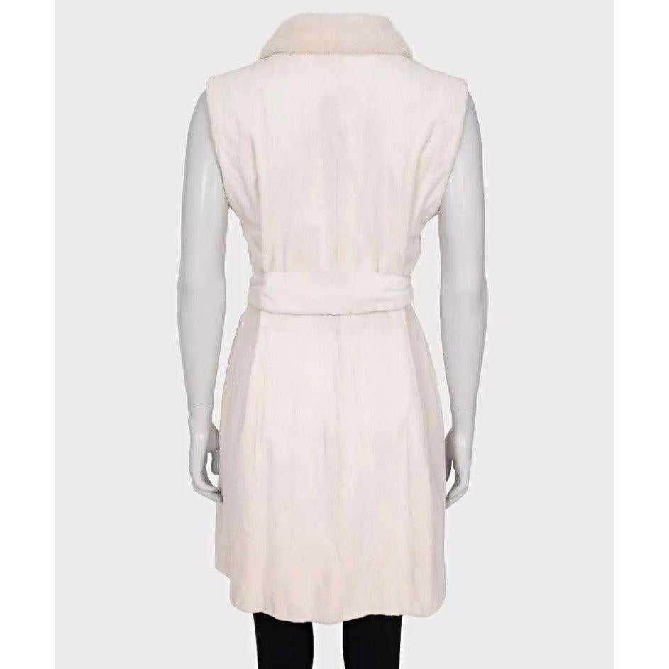 Zilli Luxury Weißer Nerz Pelz Weste - Größe 40/ L im Zustand „Hervorragend“ im Angebot in Krakow, PL