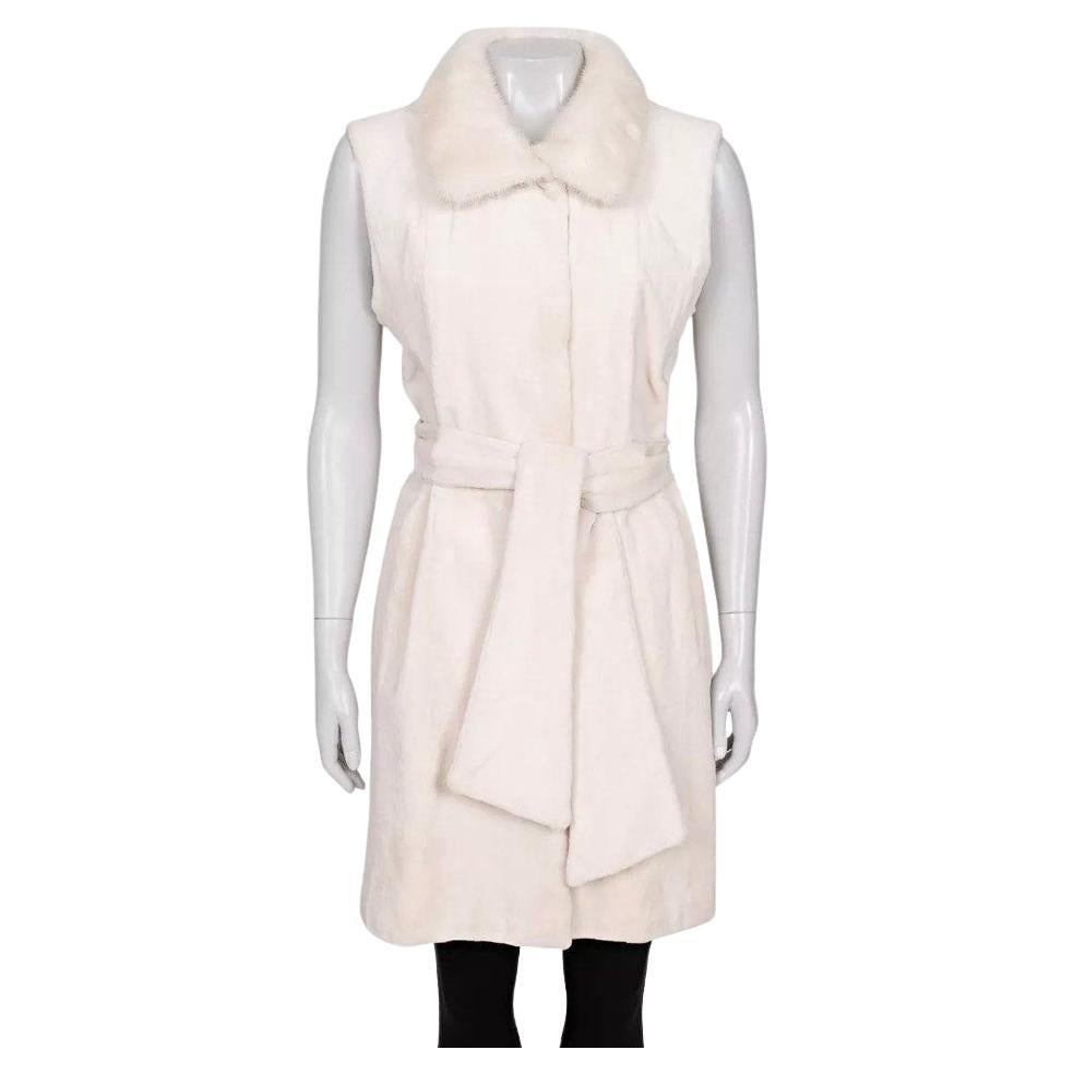 Zilli Luxury Weißer Nerz Pelz Weste - Größe 40/ L