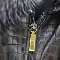 Zilli Men's Crocodile Leather Mink Fur Lined Jacket Size 58