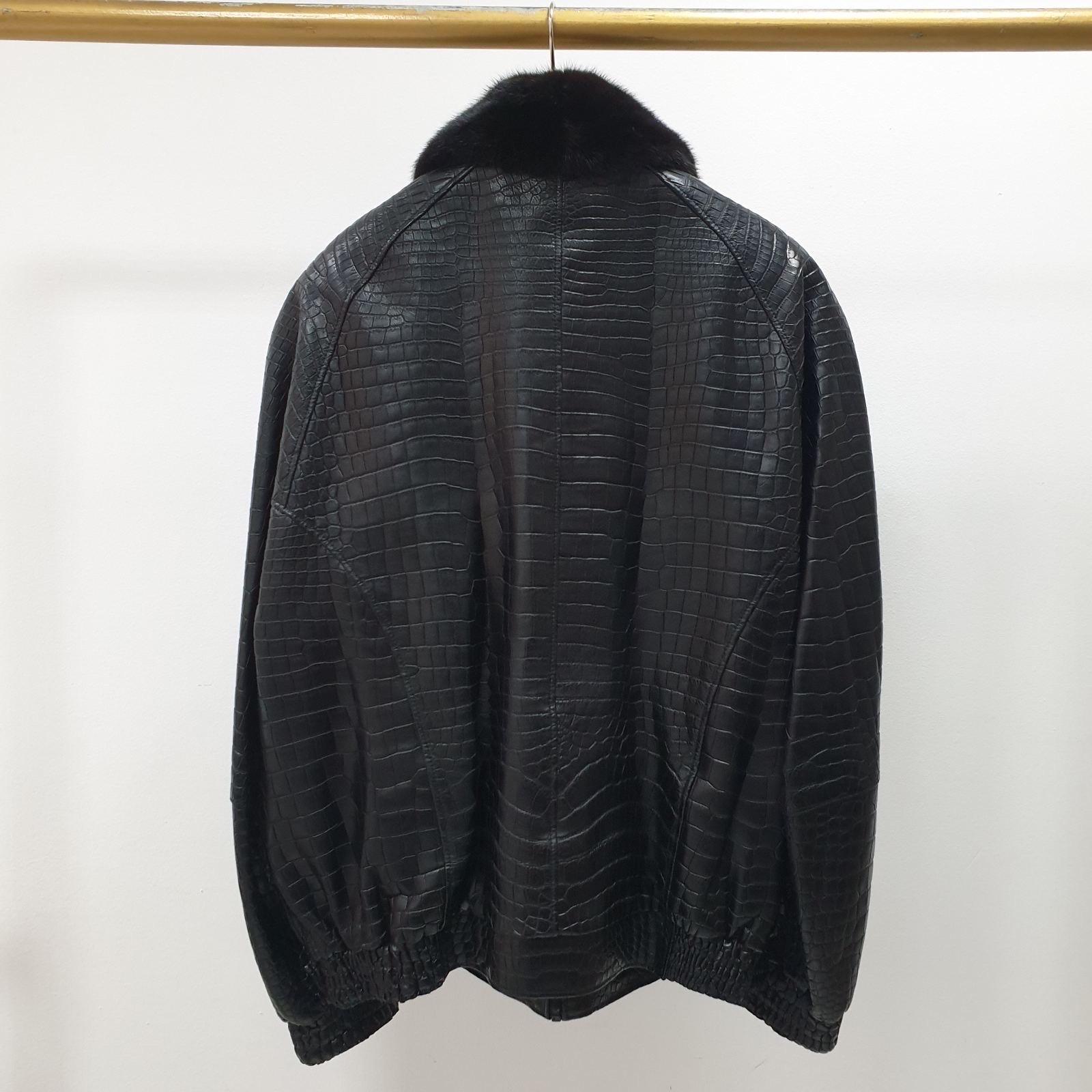 Zilli Herren Krokodilleder Nerz Pelz gefüttert Jacke Größe 58 im Angebot 3