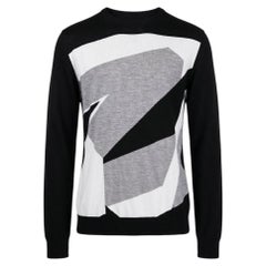 Zilli Men's Wool Silk Blend Sweater XL Graphic Pattern Made in Italy