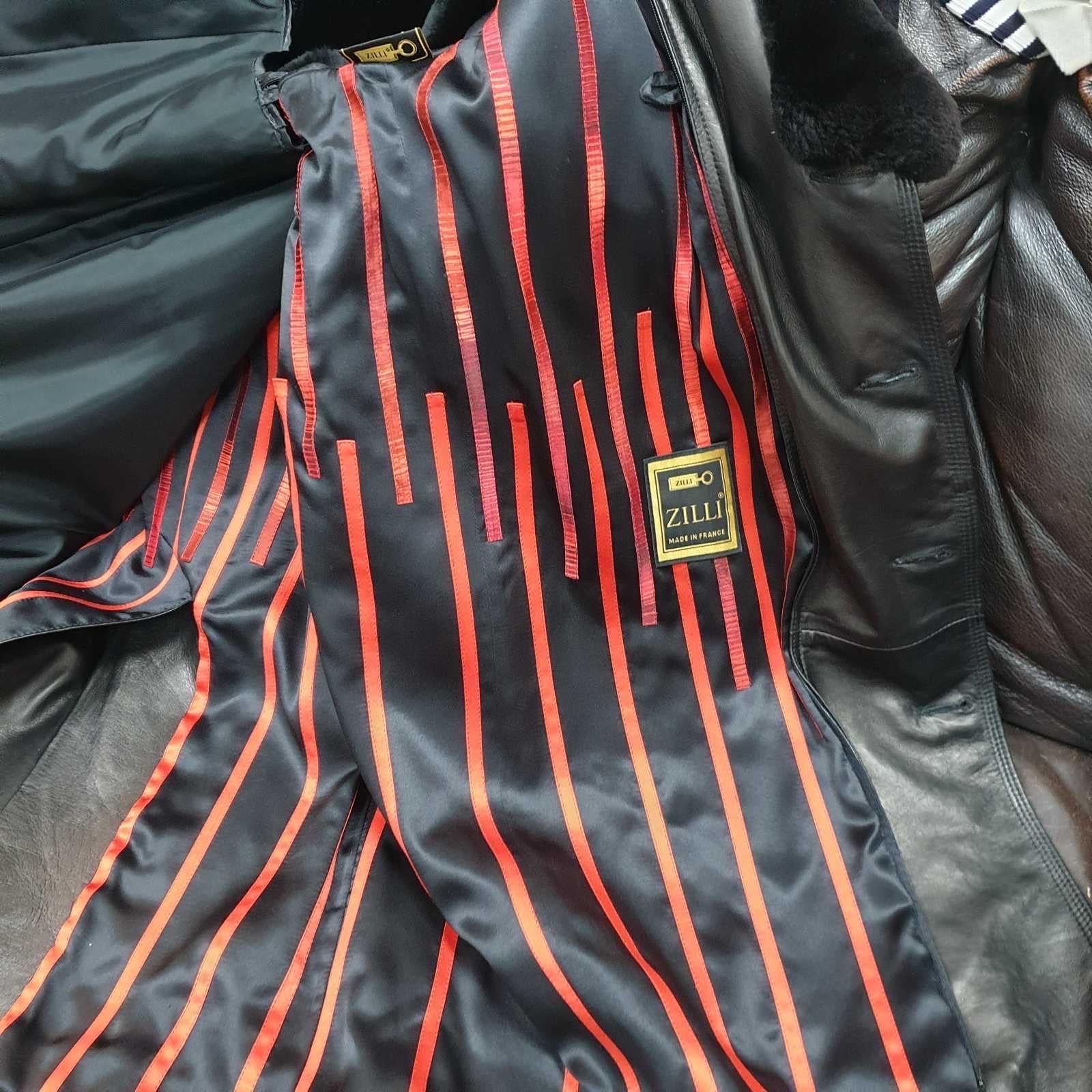 Zilli Nerz gefütterter Ledermantel - Größe 64 / XXL im Angebot 4