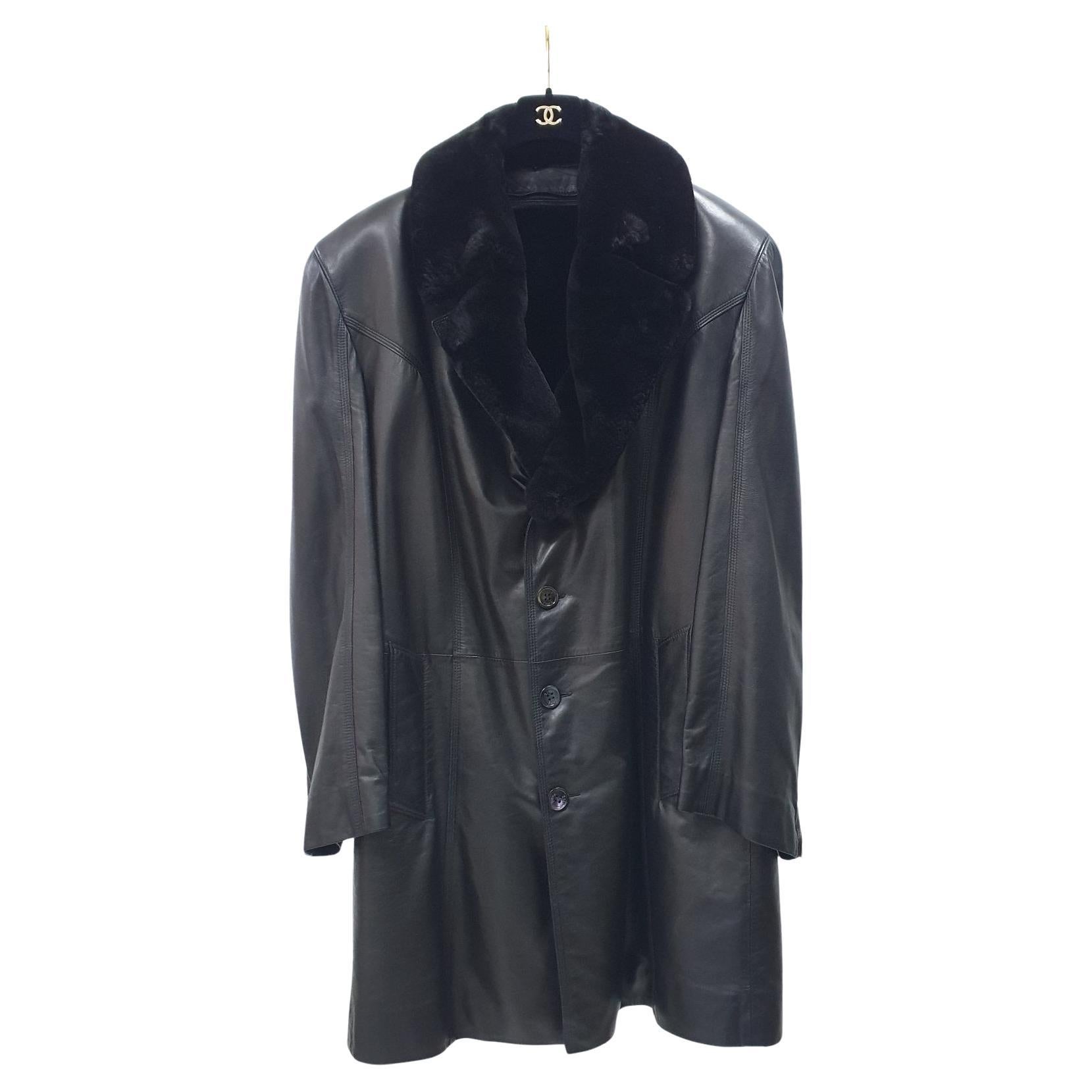 Zilli - Cappotto in pelle foderato di visone - Taglia 64 / XXL