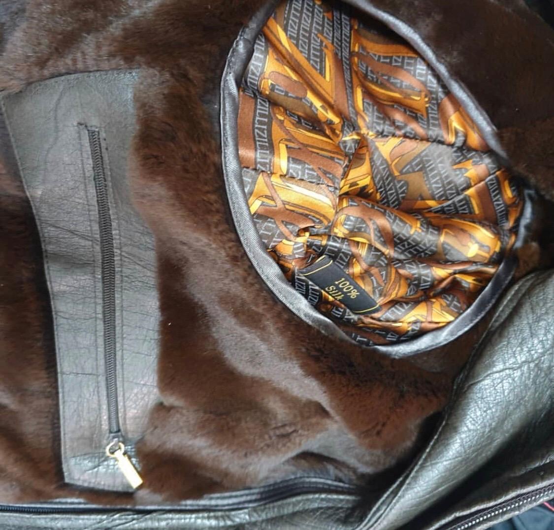 Uomo Giacca in pelle di struzzo Zilli Nolot Marron in vendita