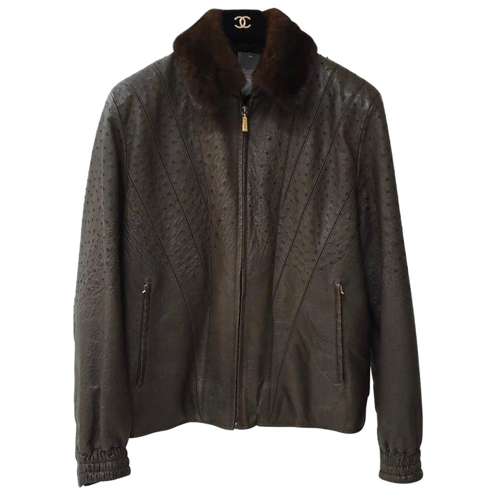 Zilli Nolot Marron Ostrich Leather Fur Jacket