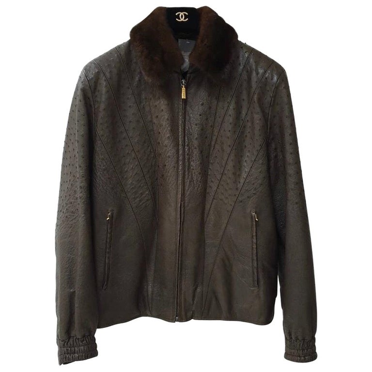 Zilli Nolot Marron Ostrich Leather Fur Jacket For Sale at 1stDibs | zilli  jacket, ostrich leather jacket