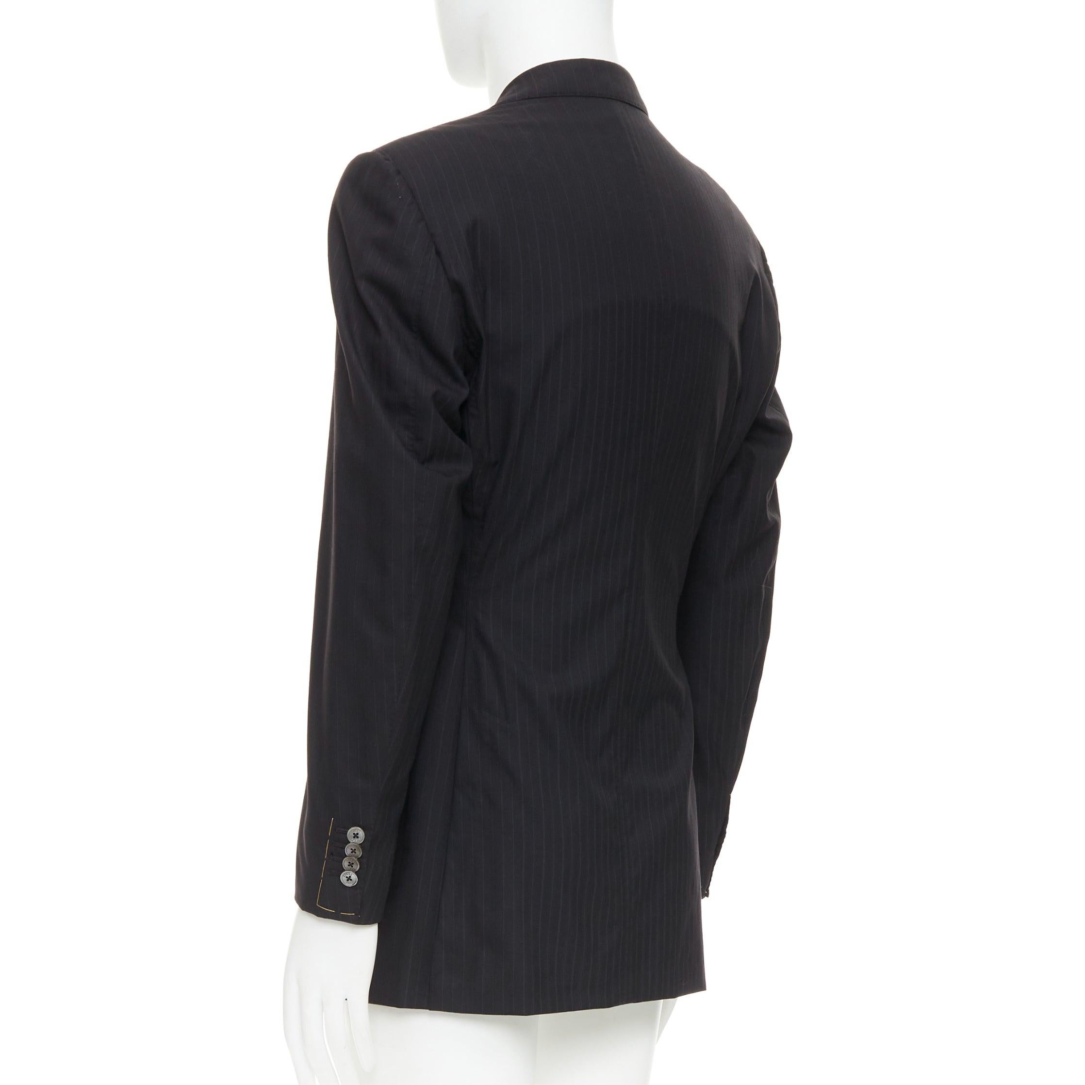 ZILLI PARIS blazer negro 100% lana a rayas 3 botones bolsillo cremallera FR48 M en venta 1