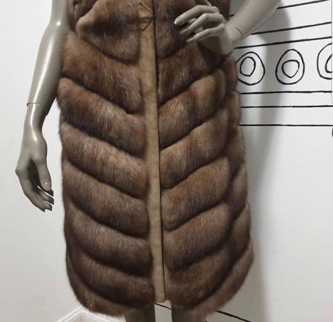 sleeveless fur coat