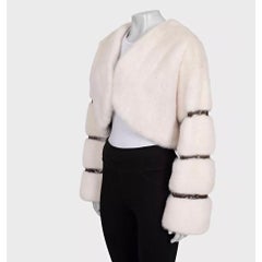 Zilli White Mink Fur Cropped Jacket IT40  S