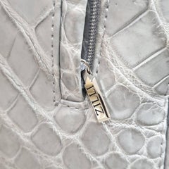 Zilli Gray Crocodile Leather Jacket