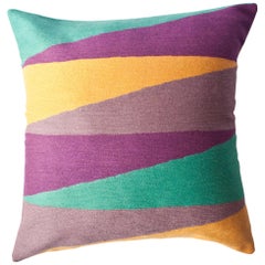 Zimbabwe Landscape Summer Hand Embroidered Modern Geometric Throw Pillow Cover