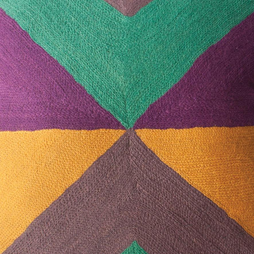 Indian Zimbabwe West Summer Hand Embroidered Modern Geometric Throw Pillow Cover