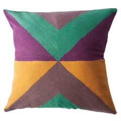 Zimbabwe West Summer Hand Embroidered Modern Geometric Throw Pillow Cover